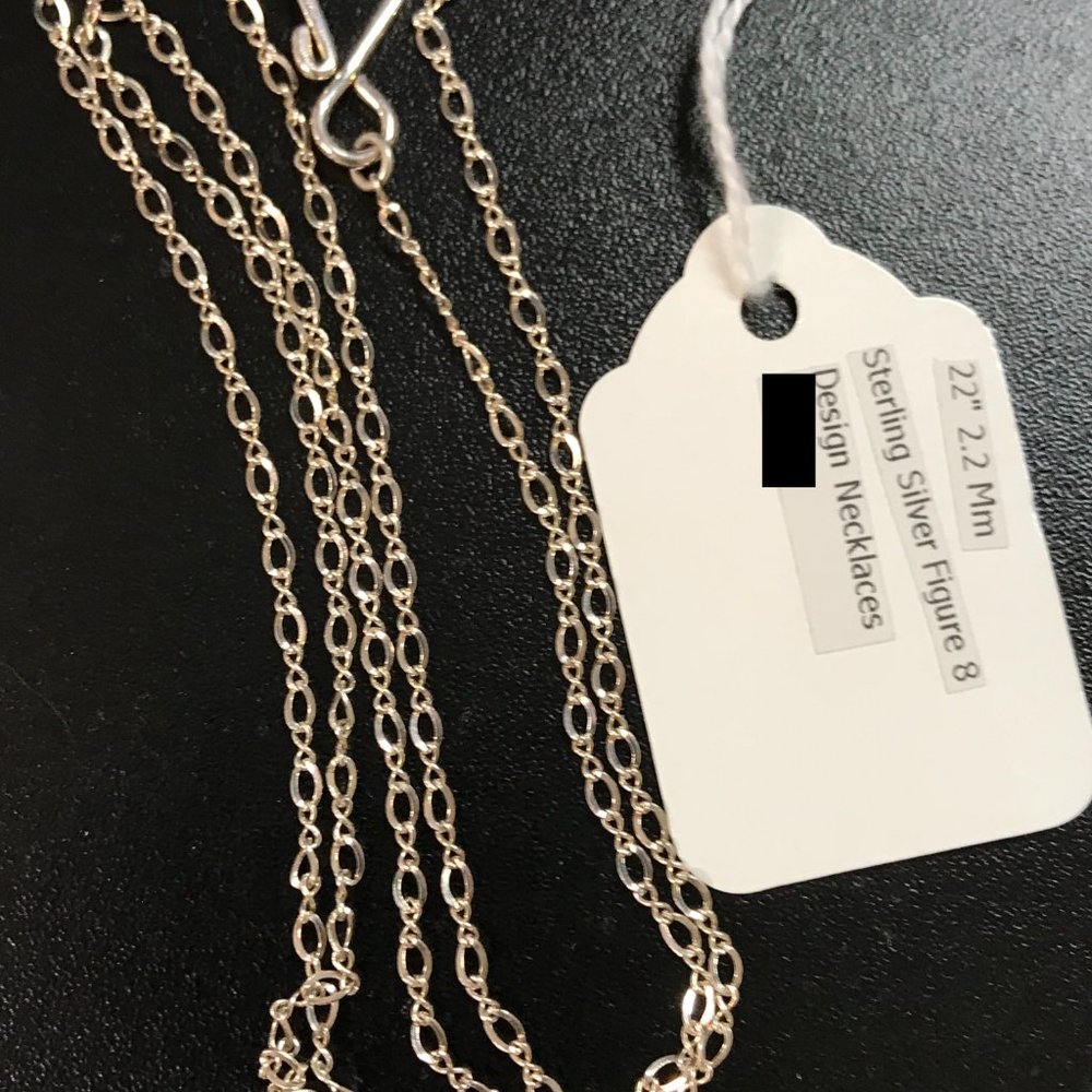 22" Sterling Silver Figure 8 Design Necklaces